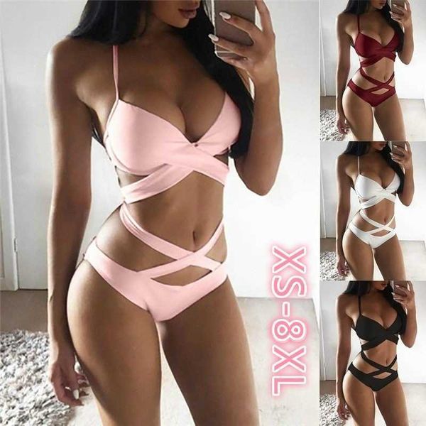 

2021 new black and white bikini women's split swimsuit no logo