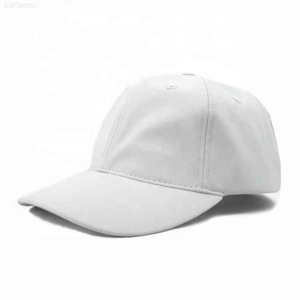 

2021 new arrival white leather baseball hat cap207m, Blue;gray