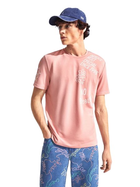 

men slogan & cartoon graphic tee n2jc#, White;black