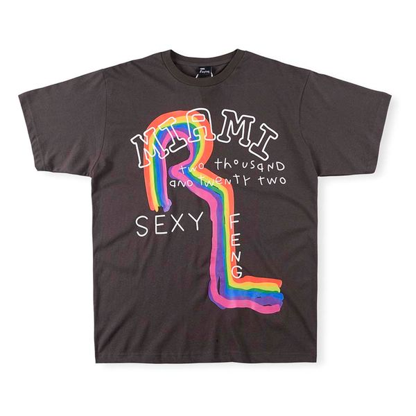 

sleeve t shirt graffiti brown black tee men women 1 printed hip hop casual t-shirt, White;black