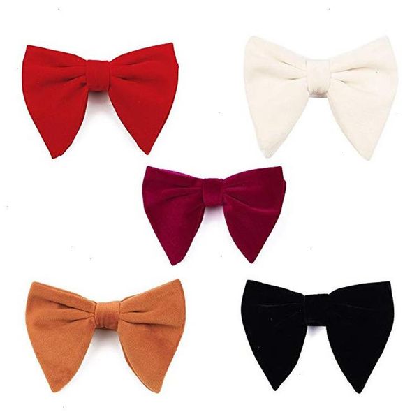 12x10.5cm Grande gravata borboleta de coquetel de banquete de festas de festas de casamento Velveteen vintage British Color Solid Gormaldize Bowtie