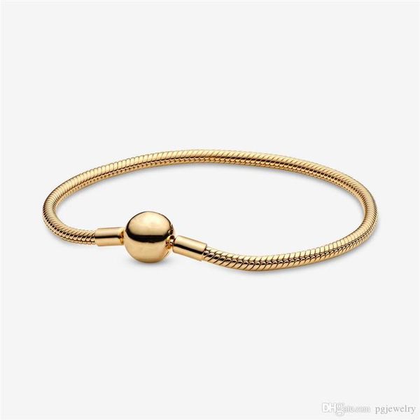 

designer jewelry 925 silver bracelet charm bead fit pandora 18k gold-plated snake chain slide bracelets beads european style charm2822, Golden;silver