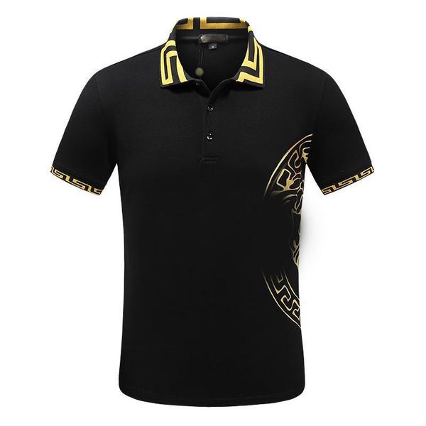 

classic domessa print men's polos black & white color, White;black