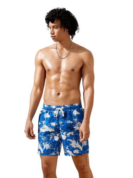 

men graffiti print drawstring shorts l2xk#, White;black