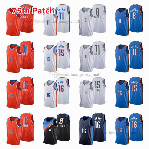 

printed 75th patch city basketball jerseys derrick 15 favors ty 16 jerome theo 11 maledon paul 8 watson jersey color white orange yellow cus, Black;red