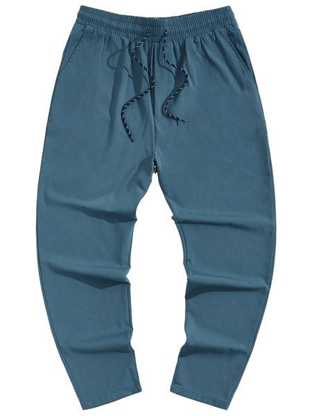 

men slant pocket crop pants p2wg#, Black