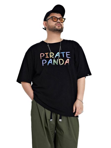 

men letter graphic cartoon patched detail tee h1lx#, White;black