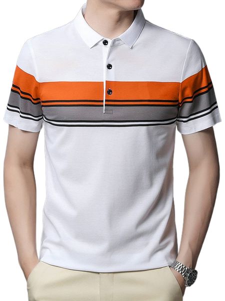 

men colorblock polo shirt c7kc#, White;black