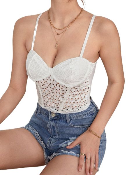 

sheer mesh back schiffy cami s6ir#, White