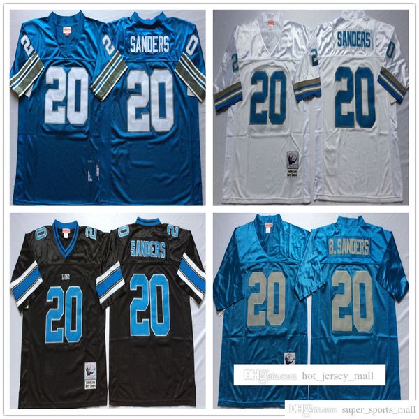 

ncaa 75th vintage football 20 barry sanders jersey mitchell&ness mitchell and ness college blue white black, Black;red