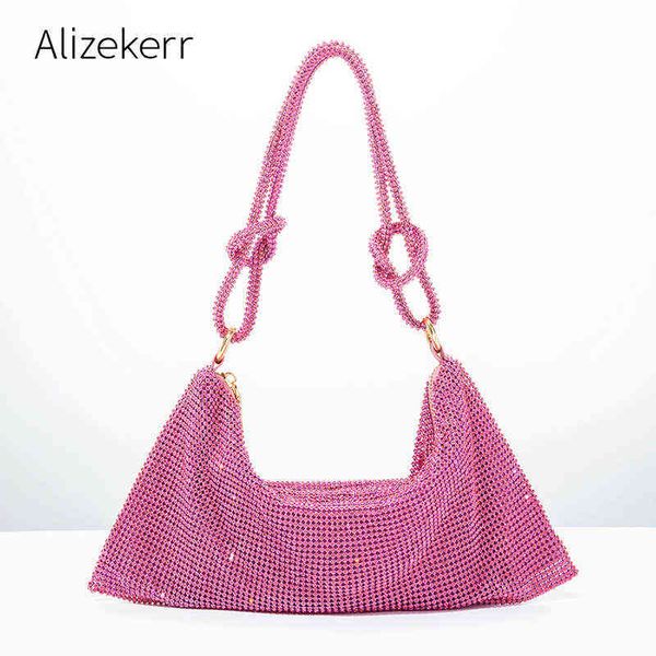 

knot handle rhinestones evening clutch bag crystal wedding purses dinner party luxury designer shoulder bags high quali 220513