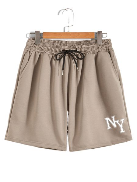 

romwe guys letter graphic drawstring shorts w2em#, White;black