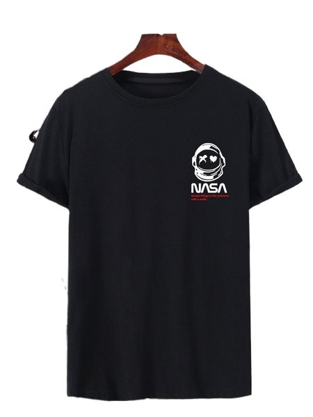 

men cartoon & slogan graphic tee a8dk#, White;black