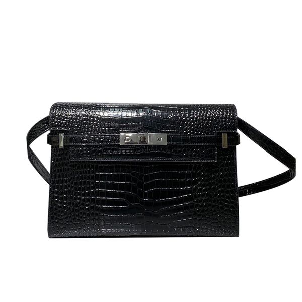 

designer bag leather retro baguette handbag black single shoulder bag 29cm