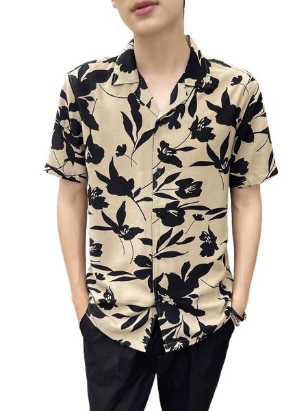 

men floral print shirt l048#, White;black