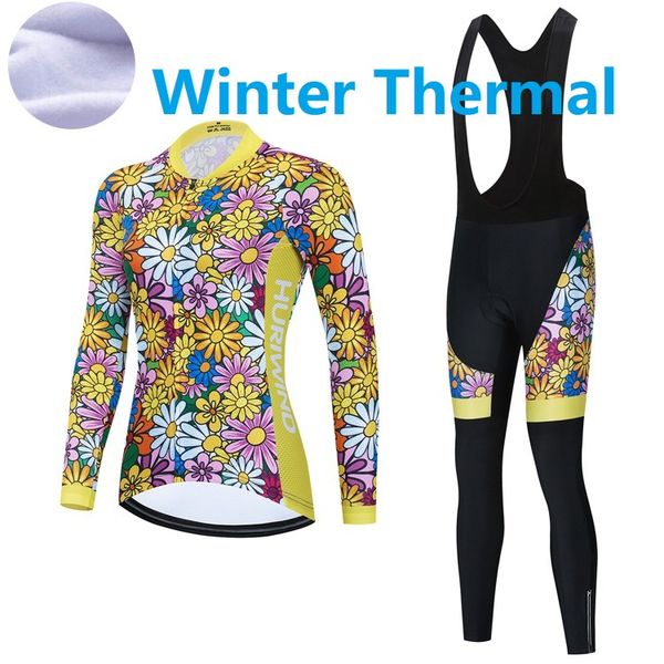 2024 Pro Women Winter Radfahren Jersey Set Long Sleeve Mountain Bike Cycling Clothing Atmungsfreie MTB -Fahrradkleidung tragen Anzug B15