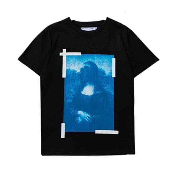 

off fashion t- shirts men's t-shirts spring summer s brands t shirt ma lisa oil painting printed short sleeve letter x the back tshirts, White;black