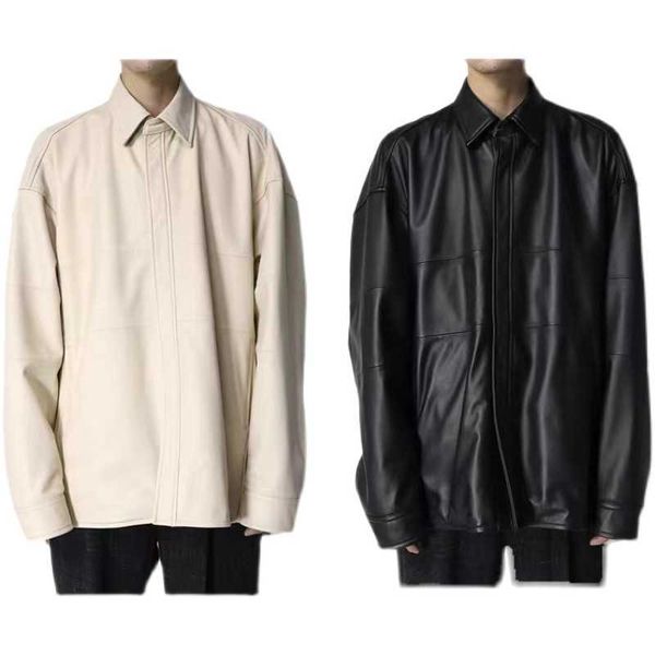 

two-color mihara yasuhiro sanyuan kangyu warm splicing imitation sheepskin long sleeved jacket, Black;brown