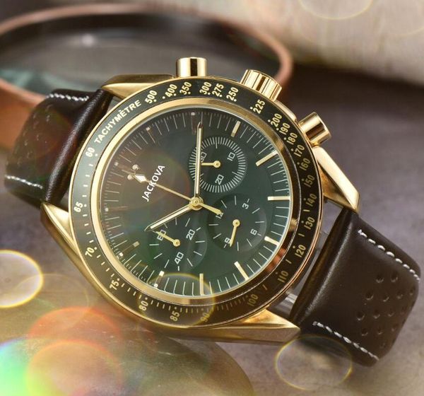 2022 chegando crime premium masculino esportivo stopwatch watches movimentos de quartzo cronograma de tempo de relógio de relógio de couro Montre de luxu