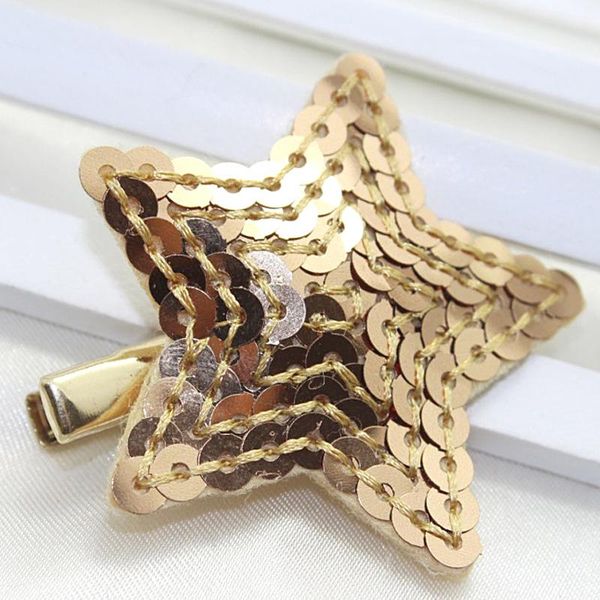 

hair accessories f16 sweet sequin star baby girls' hairpin clips grips kids 023, Slivery;white