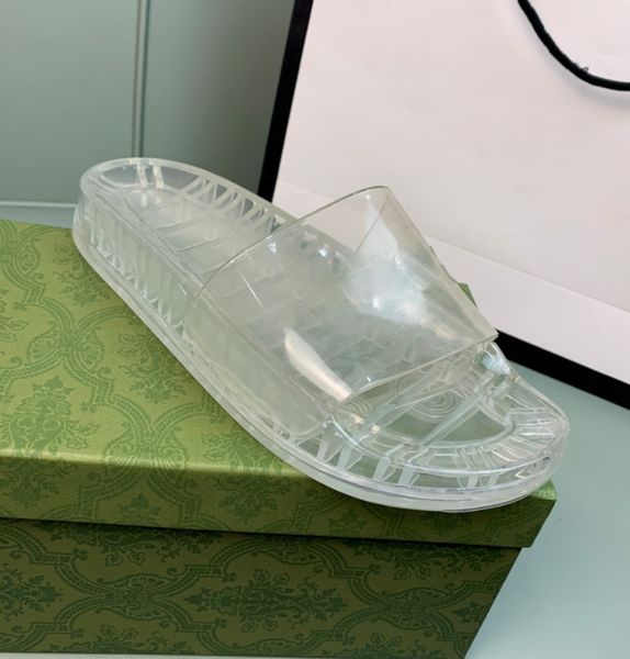 

shoes summer style slippers luxury designer men's women's transparent jelly flip flop luminous g shoes