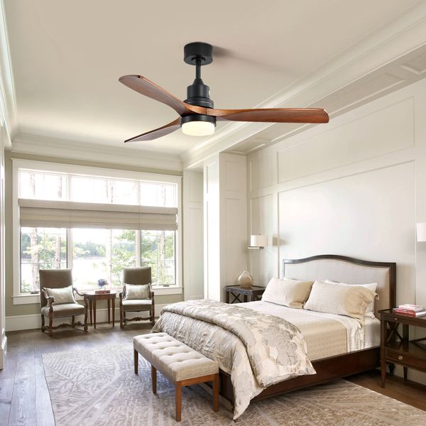 

living room furniture ceiling fan with lights 3 wood fan blade noiseless motor solid walnut and matte black
