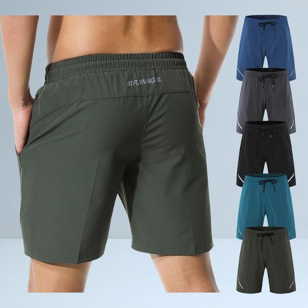 

running shorts 2022 men's summer pocket quick drying gym fitness sport jogging workout sports short pants, Black;blue