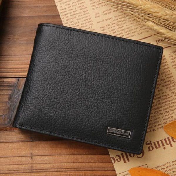 

genuine leather men wallets premium product real cowhide wallets for man short black walet portefeuille homme, Red;black