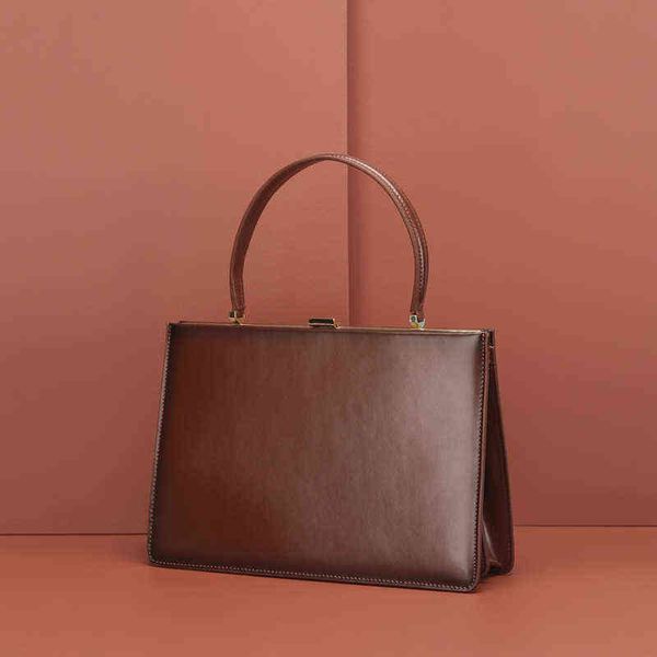 

box leather handbag fashion street pgraphy solid color large folder women's bag 220617