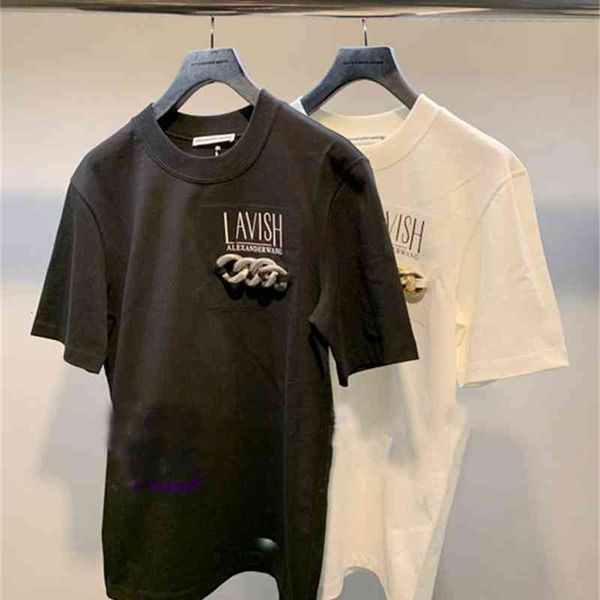 

women's t-shirt dang cotton loose loop short sleeve t-shirt women's summer round neck versatile letter printed top, White