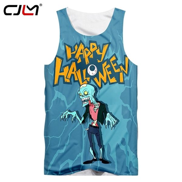 Verão Halloween Homem Zombie Vest Street Wear Vendendo Atacado Tank Top 6XL Mens 3D Impresso Roupas 220623