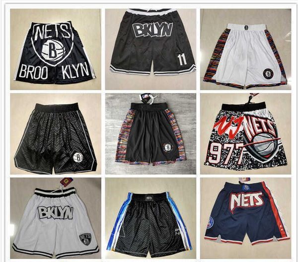 

brooklyn''nets''men throwback basketball shorts pocket, Black