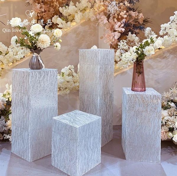 

wedding 4 piece square cylinder column t-stage road guide stage dessert table ornament props satnd