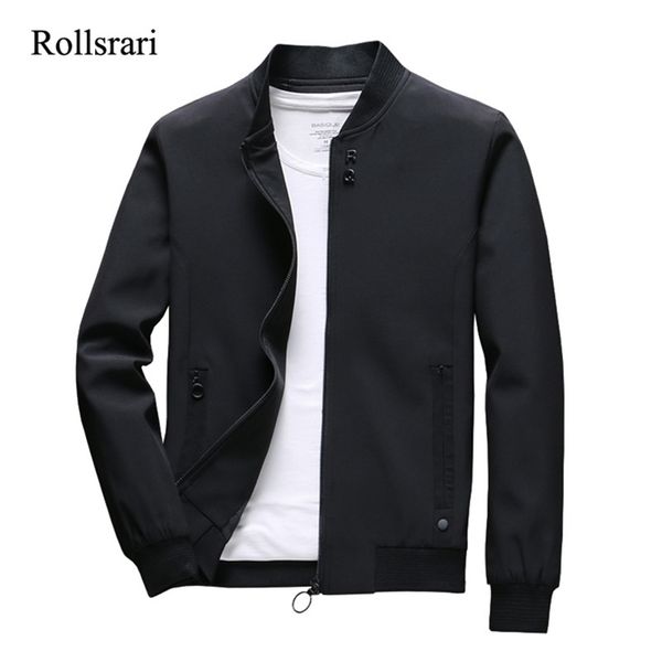 

spring autumn jackets men casual solid fashion streetwear thick winter jacket mens jaqueta slim fit outwear 105 201127, Black;brown