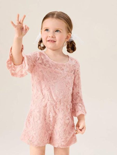 

toddler girls flounce sleeve schiffy romper she, Blue