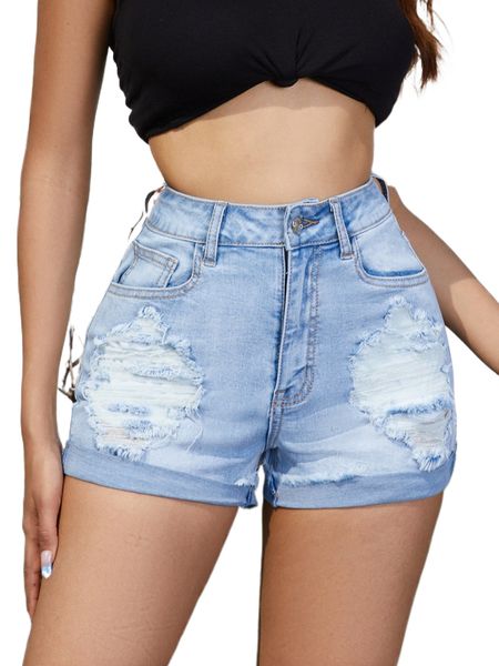 

patch detail ripped denim shorts w6n5#, White;black