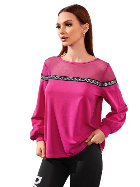 

letter graphic mesh panel sweatshirt y1mf#, Black