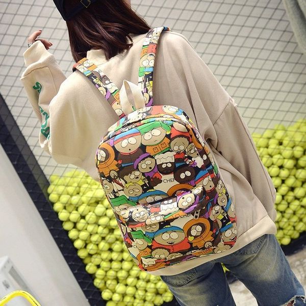 

luxury designer bags schoolbag backpack graffiti cartoon student bags printed outdoor travel canvas backpacks
