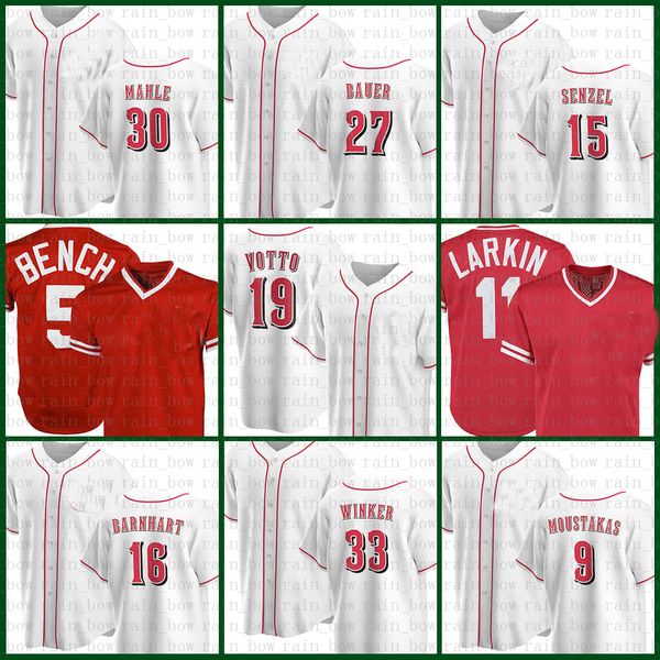 

19 joey votto custom reds baseball jersey johnny bench barry larkin matt kemp ken griffey jr nick senzel tucker barnhart 1 muliti 2022, Blue;black