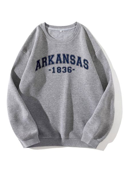

letter graphic thermal pullover 52gp#, Black