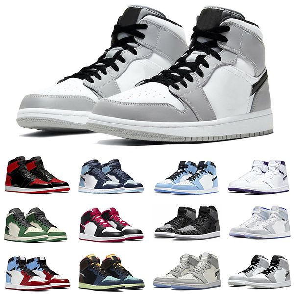 

light smoke grey 1 1s basketball shoes patent bred blue chill hype royal university fearless chicago rebellionaire court purple sport sneake