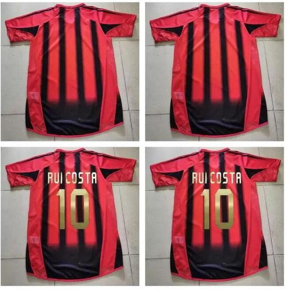

2004 2005 retro soccer jersey 04 05 home red black classic vintage football shirt nesta ac inzaghi shevchenko pirlo kaka maldini, Black;yellow