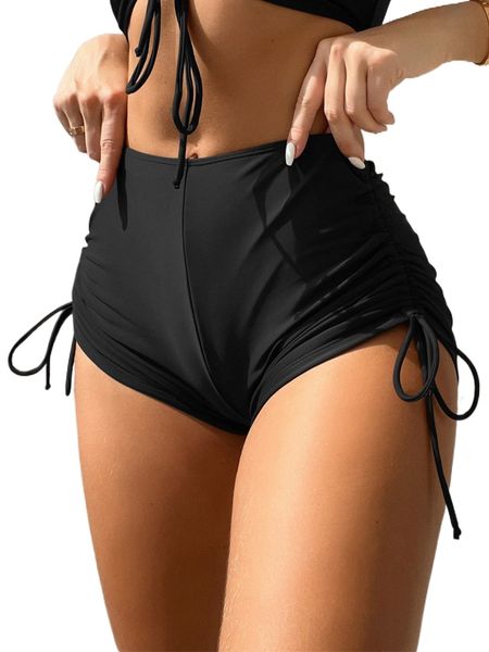 

drawstring side bikini bottom g6ou#, White;black