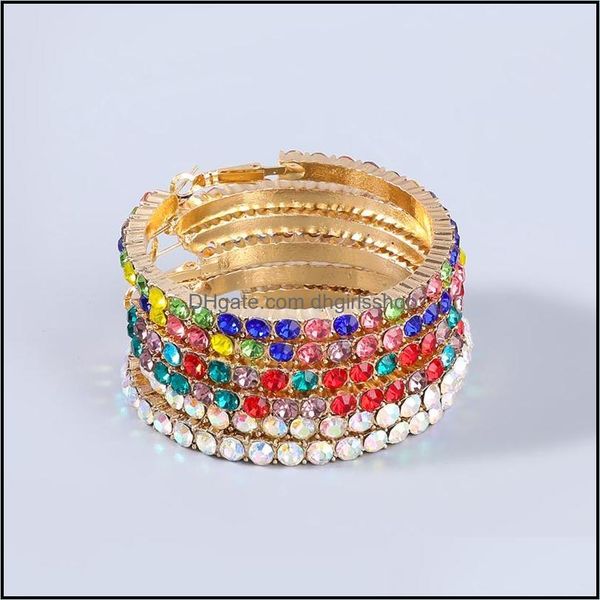 

hoop hie earrings jewelry sparkling rhinestone big luxury womens dinner party wedding fashion acc dhbiu, Golden;silver