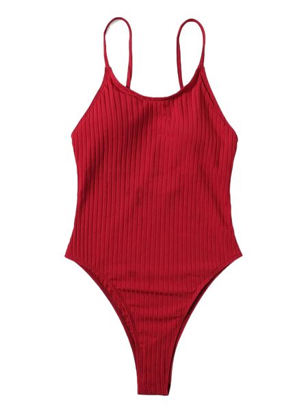 

ribbed knit one piece swimsuit r0qo#, White;black