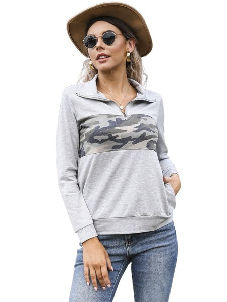 

dearcase half zip camo print marled knit sweatshirt y8o0#, Black