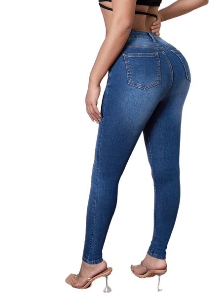 

sxy high waist skinny jeans s7ag#, Blue