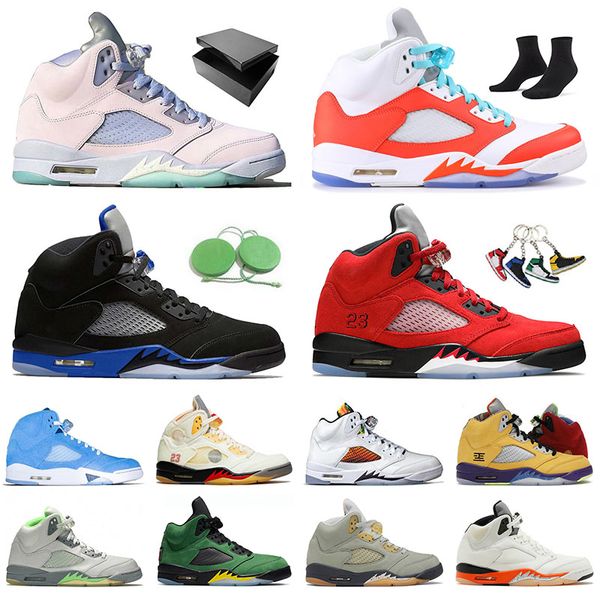 

big size us 13 jumpman 5 basketball shoes prfc racer blue easter fire red jade horizon blue bird 5s women sports outdoor green bean helmet h