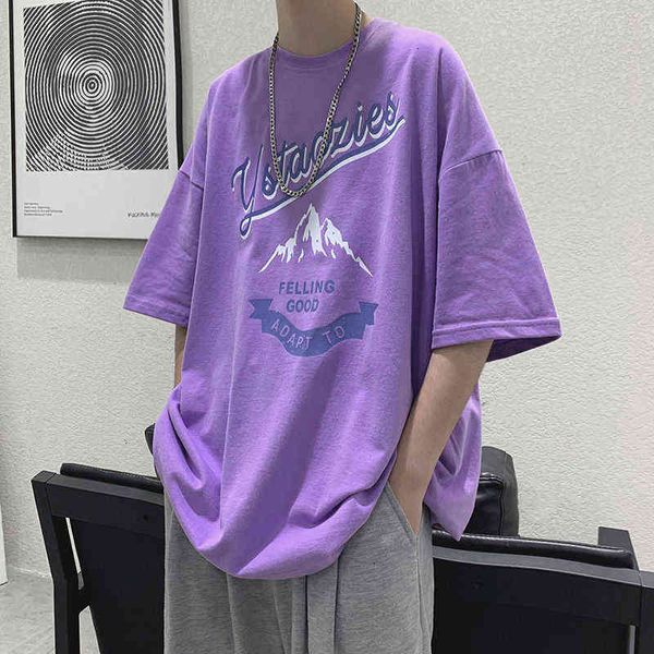 

designer men's t-shirt cotton short men's 2022 summer ins trend loose casual student half sleeve t-shirt, White;black