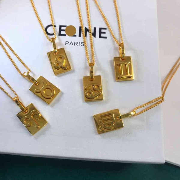 

necklace designer constellation small square twelve constellations triumphal arch clavicle chain lisa female gift, Black